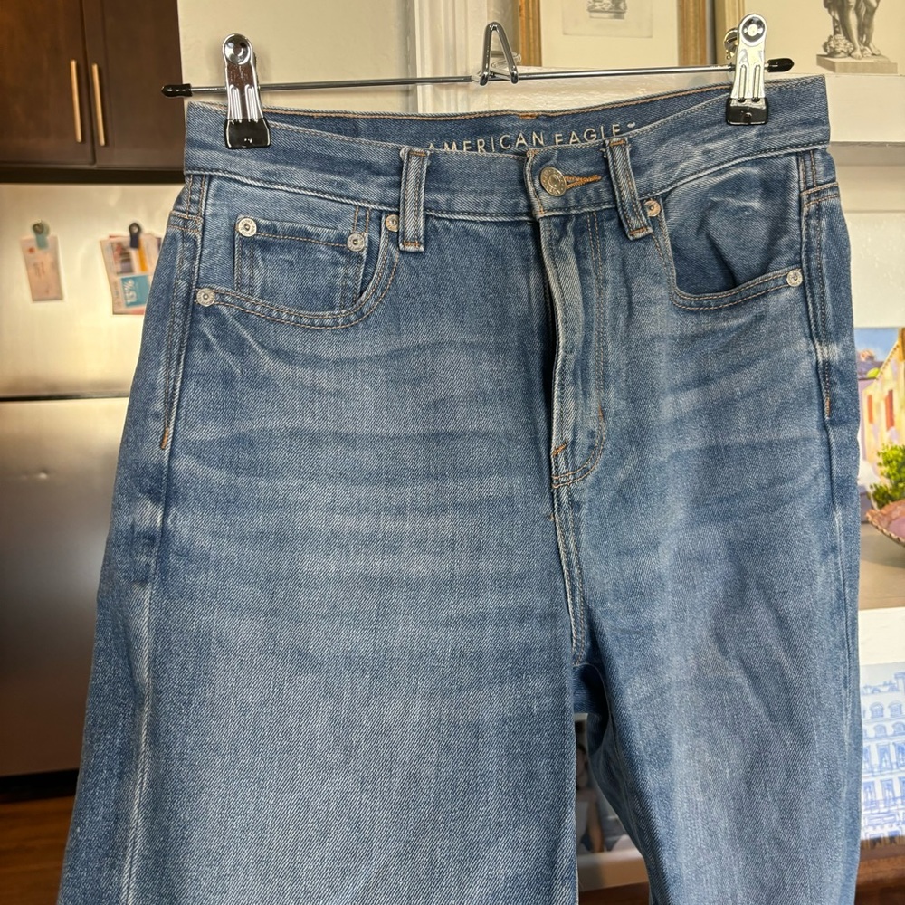 High waisted denim mom jeans - size 2